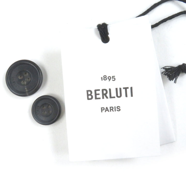 Great BERLUTI coat Calligraphy Scritto Reversible Stand Collar night blue 52