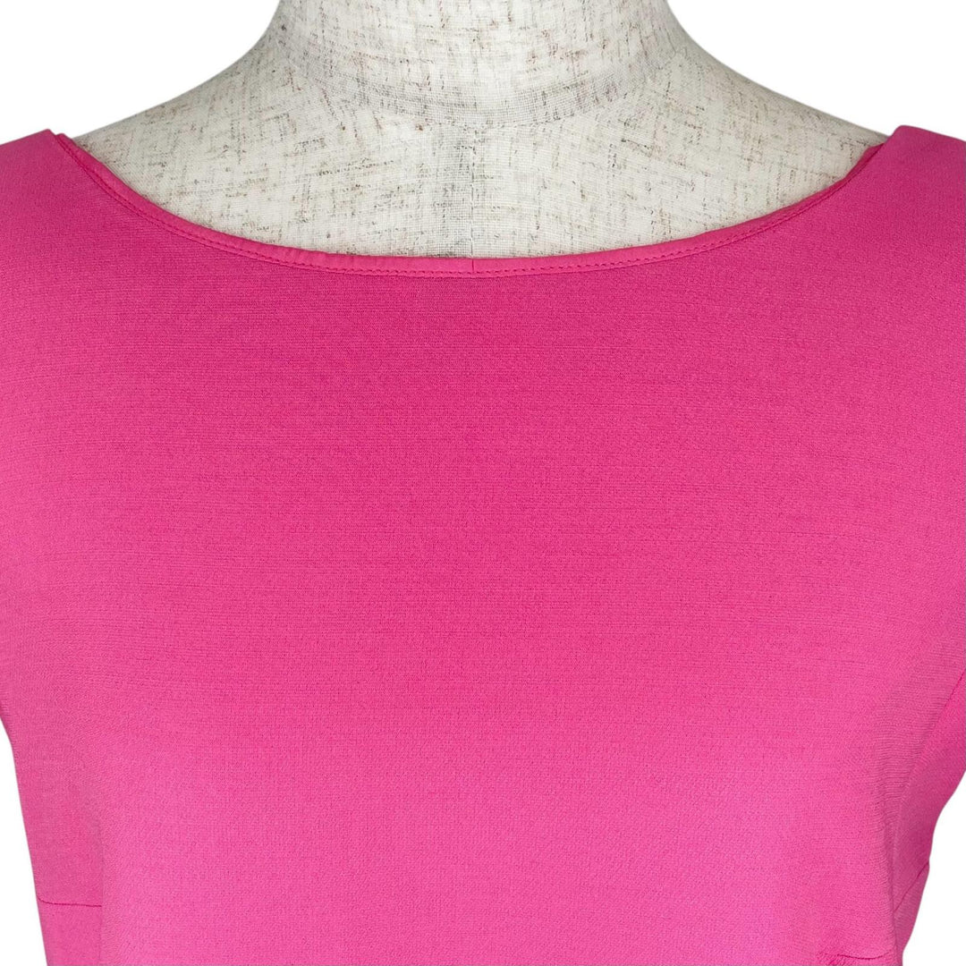 VALENTINO one piece Open back pleated French sleeves pink wool Women 42