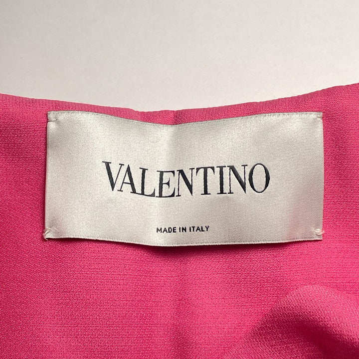 VALENTINO one piece Open back pleated French sleeves pink wool Women 42