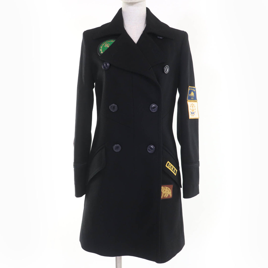 Excellent COACH coat Double-breasted with patch black wool Women 2 23152