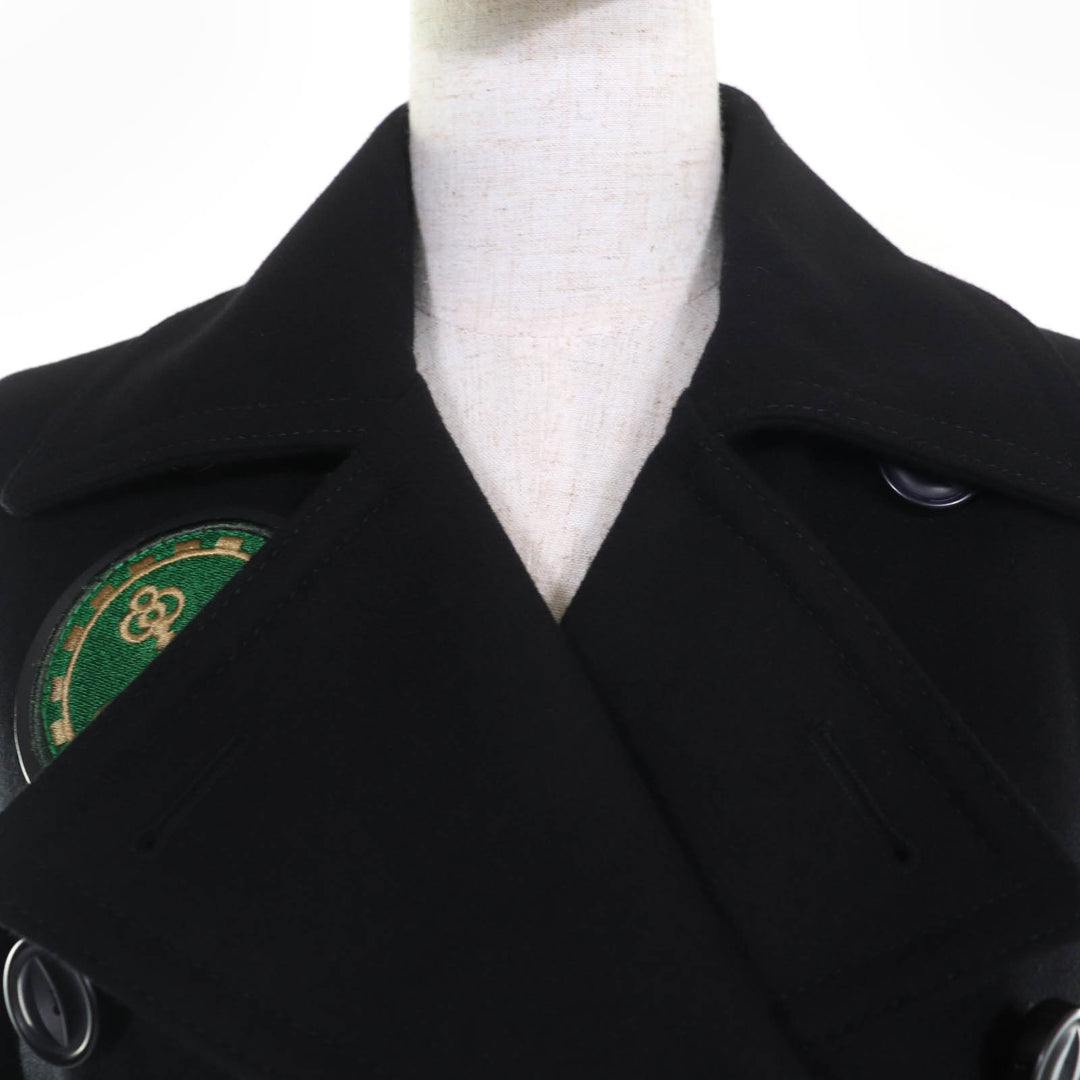 Excellent COACH coat Double-breasted with patch black wool Women 2 23152