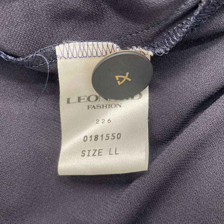 素晴らしいLEONARD FASHIONジャケットフローラルプリントシャツロゴボタン付きネイビーレディース181550