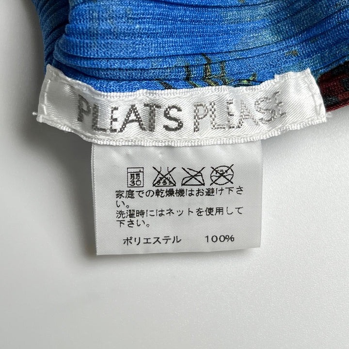 Excellent PLEATS PLEASE T-shirt short sleeves blue polyester Women 3 PP13-FK362