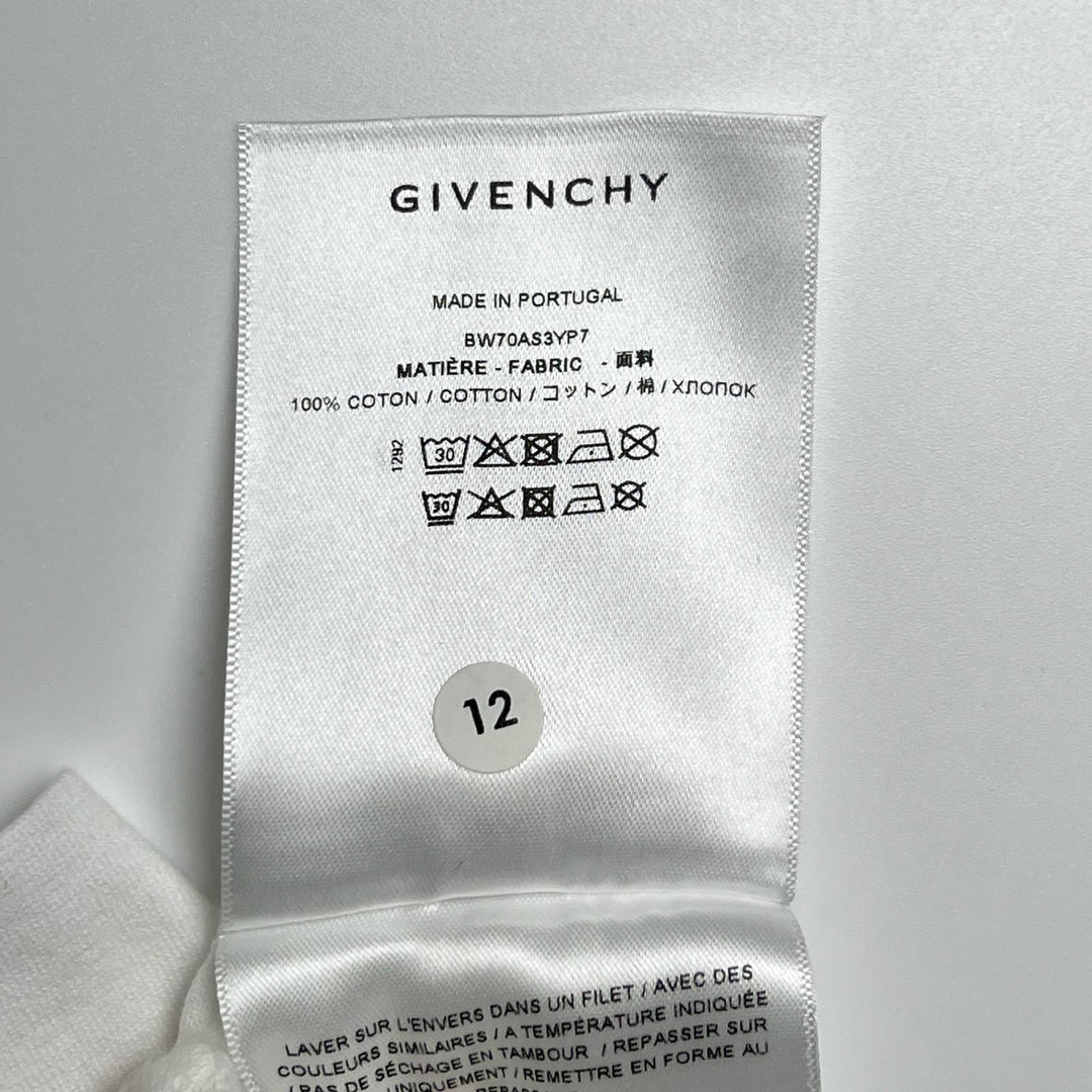 素晴らしい GIVENCHY 半袖Tシャツ クルーネック 花柄 ホワイト コットン レディース S BW70AS3YP7