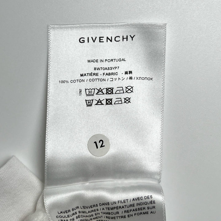 素晴らしい GIVENCHY 半袖Tシャツ クルーネック 花柄 ホワイト コットン レディース S BW70AS3YP7