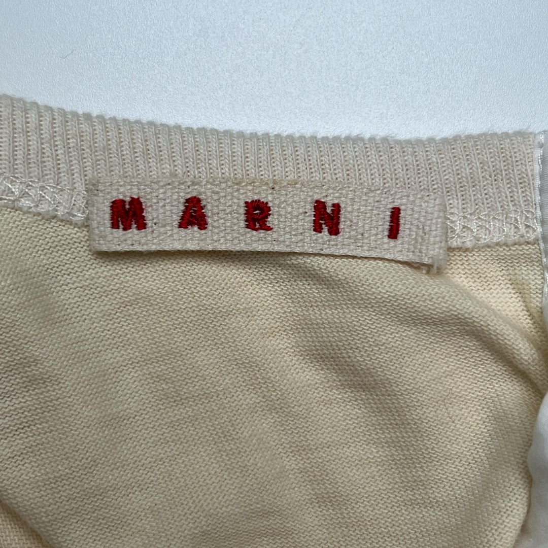 素晴らしい MARNI カーディガン リボンデザイン 半袖 イエローベージュ コットン レディース 36