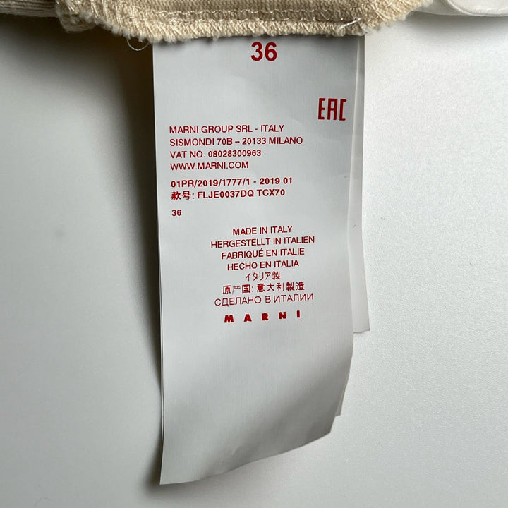 素晴らしい MARNI カーディガン リボンデザイン 半袖 イエローベージュ コットン レディース 36