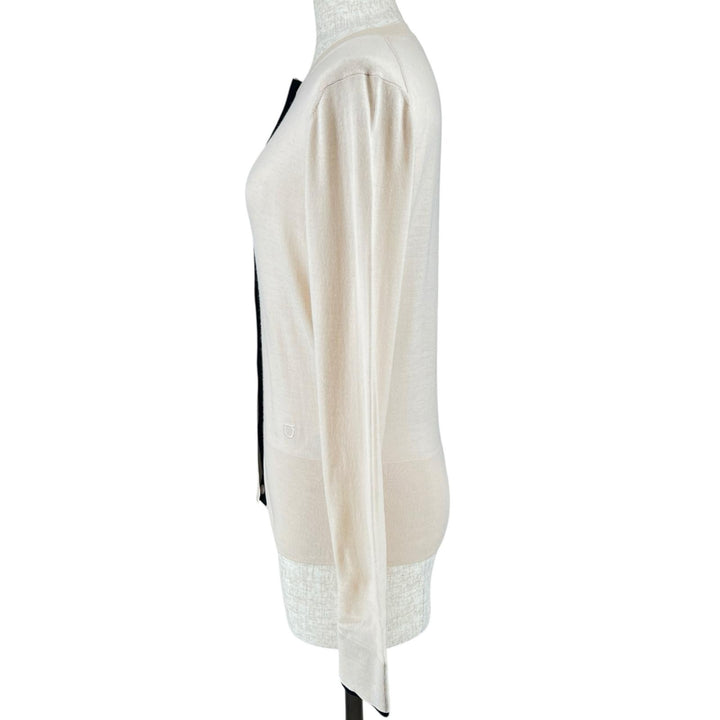 Great Salvatore Ferragamo cardigan Gancini embroidered pink beige wool Women S