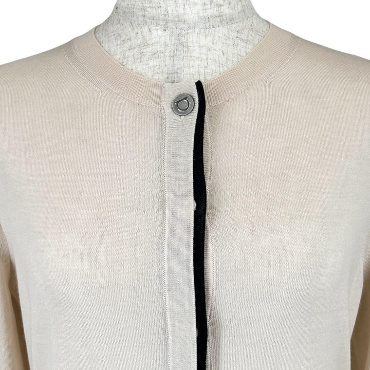 Great Salvatore Ferragamo cardigan Gancini embroidered pink beige wool Women S