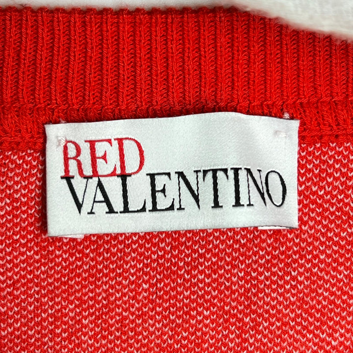 優れたRED VALENTINOニットボタニカル柄長袖レッドレーヨンレディースS