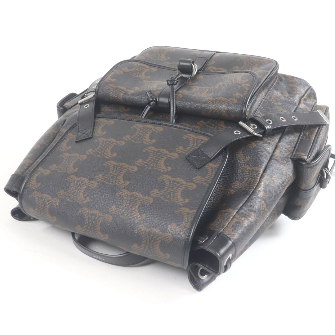Excellent CELINE Backpack Daypack black Coated canvas mens 11181