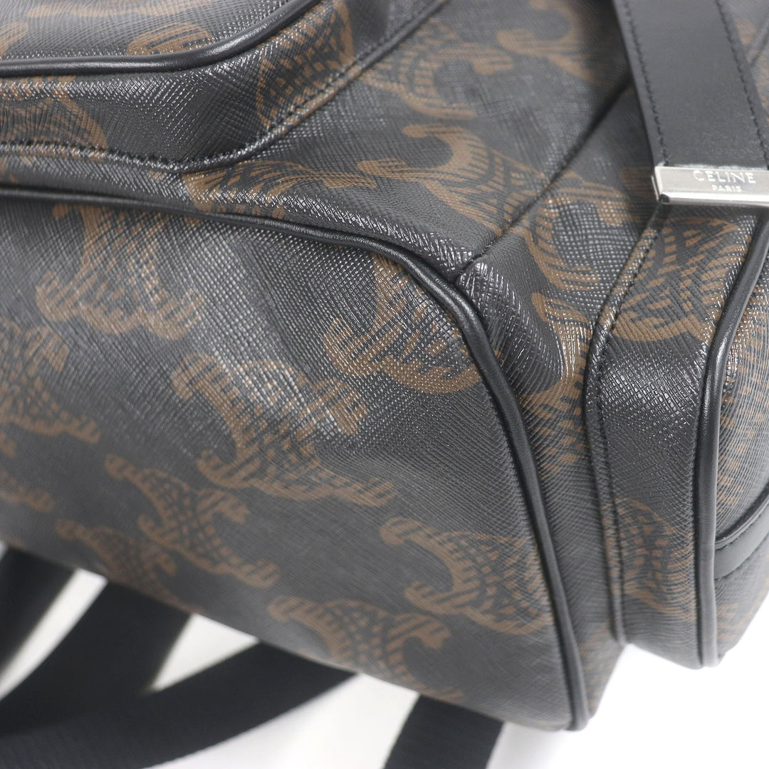 Excellent CELINE Backpack Daypack black Coated canvas mens 11181