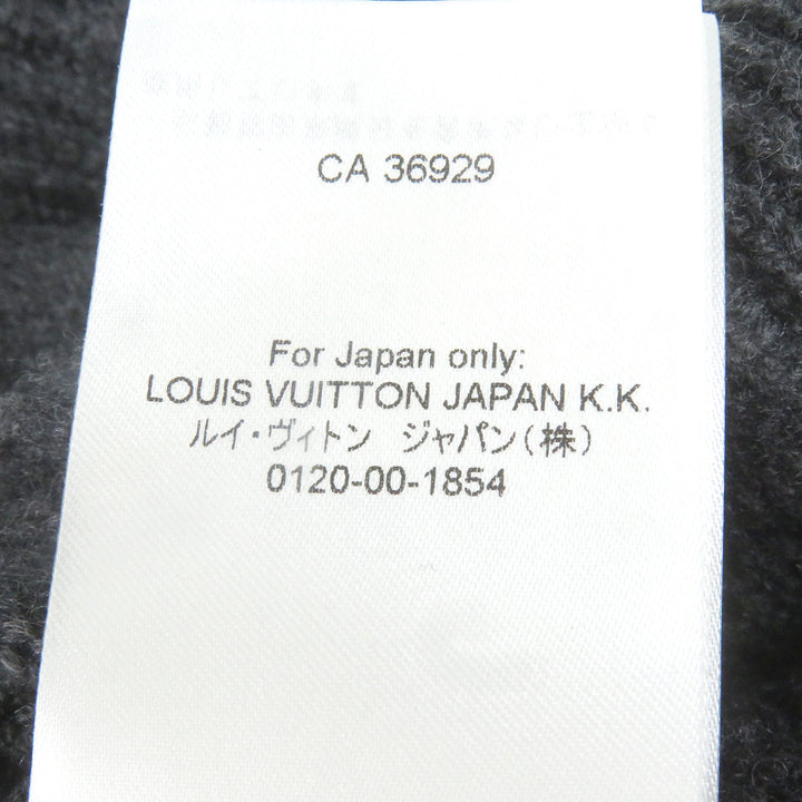 素晴らしい LOUIS VUITTON カーディガン ショールカラー ロゴ レザーパッチ グレー ウール メンズ