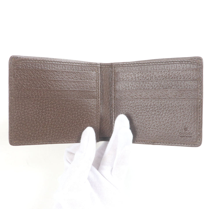 Pristine GUCCI Bifold Wallet Jumbo GG Compact Wallet Brown canvas mens 699308