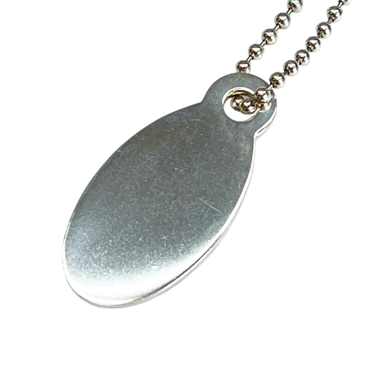 Excellent TIFFANY&Co. Necklace Oval Tag Long Silver SV925 Women