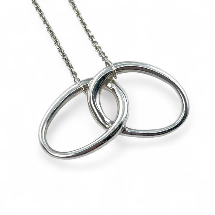 Great TIFFANY&Co. Necklace Double loop ring Silver SV925 Women