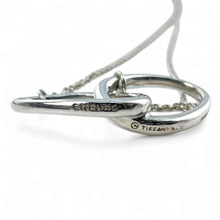 Great TIFFANY&Co. Necklace Double loop ring Silver SV925 Women