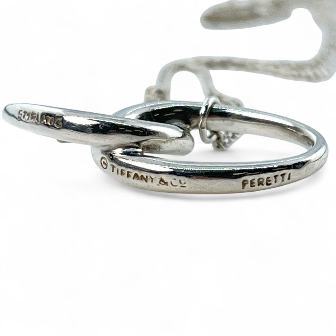 Great TIFFANY&Co. Necklace Double loop ring Silver SV925 Women