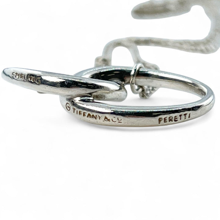 Great TIFFANY&Co. Necklace Double loop ring Silver SV925 Women