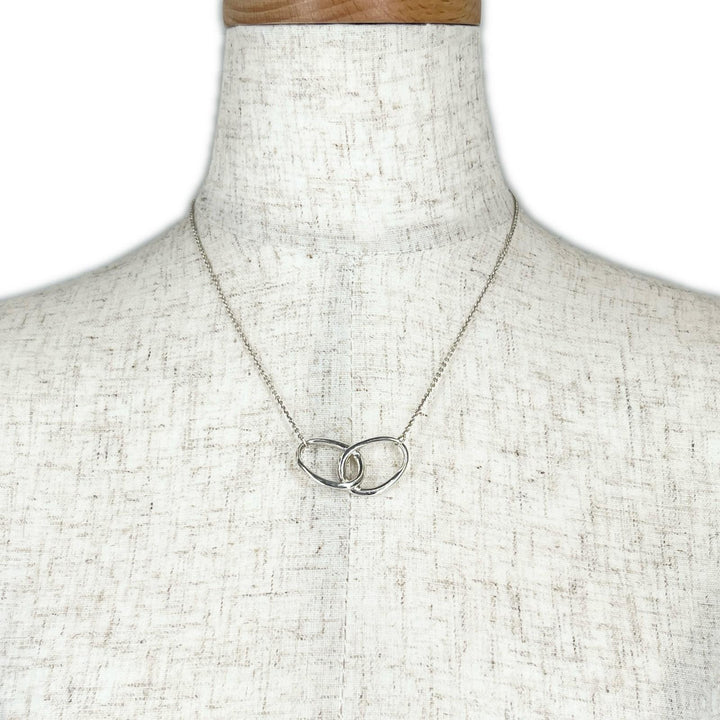 Great TIFFANY&Co. Necklace Double loop ring Silver SV925 Women
