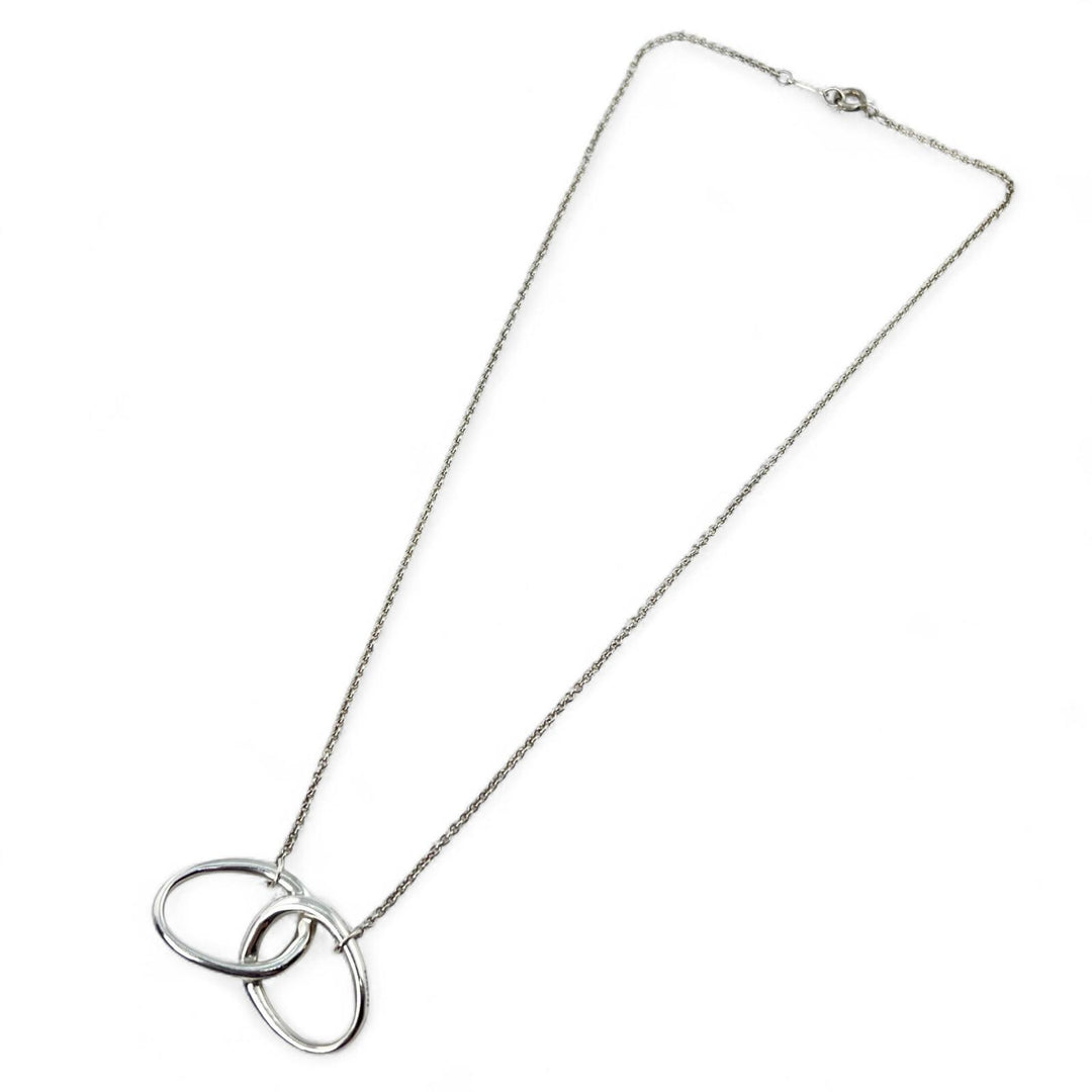 Great TIFFANY&Co. Necklace Double loop ring Silver SV925 Women