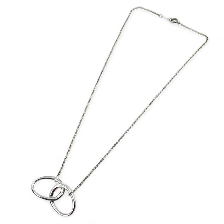 Great TIFFANY&Co. Necklace Double loop ring Silver SV925 Women