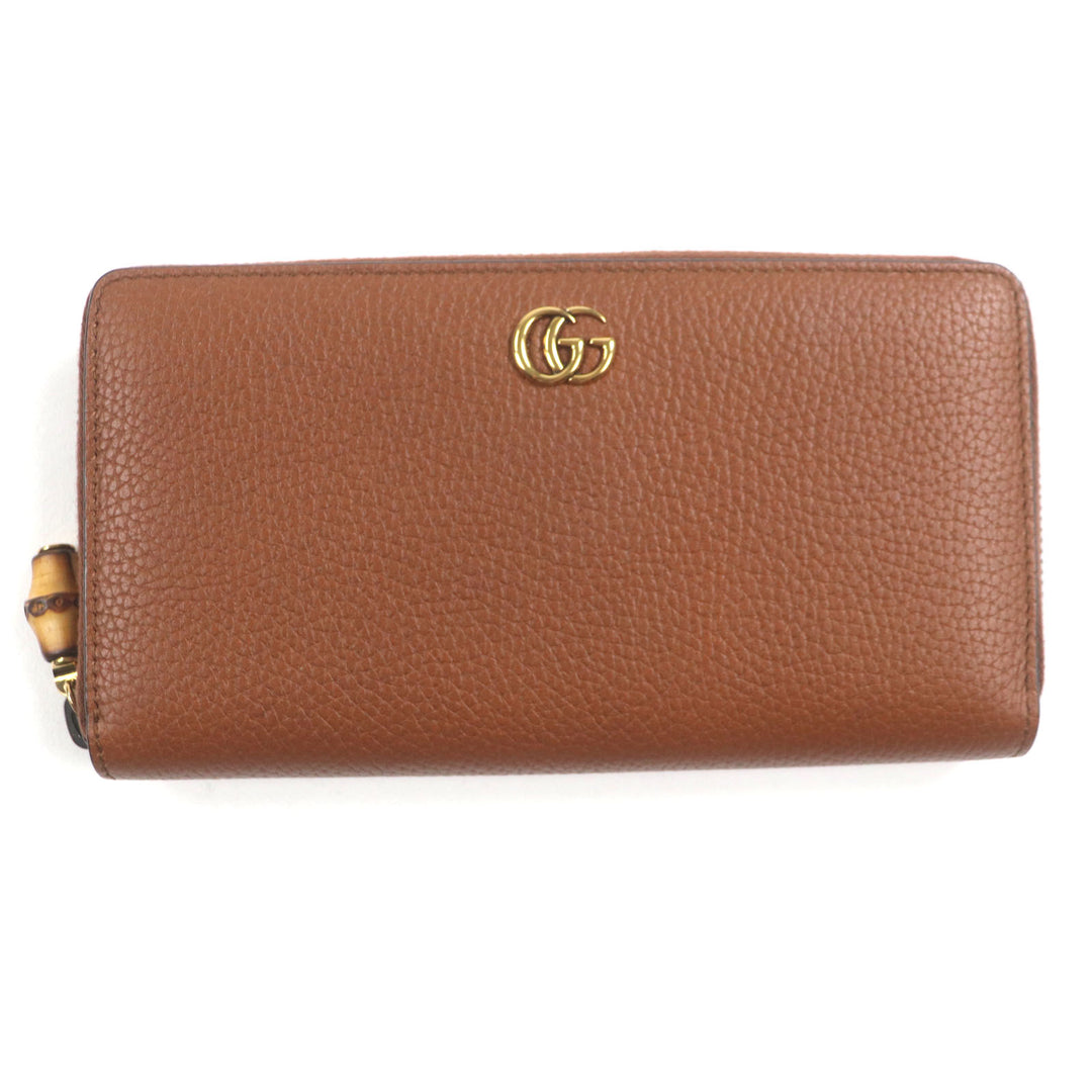新品 GUCCI 財布 バンブー GGマーモント ブラウンレザー メンズ 739499