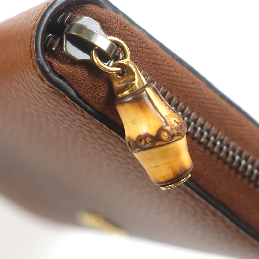 新品 GUCCI 財布 バンブー GGマーモント ブラウンレザー メンズ 739499