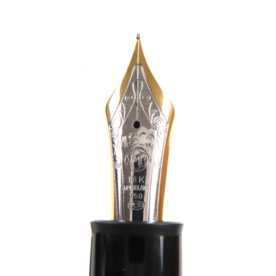 Excellent MONTBLANC fountain pen Meisterstck 149 white star Black gold 18K mens