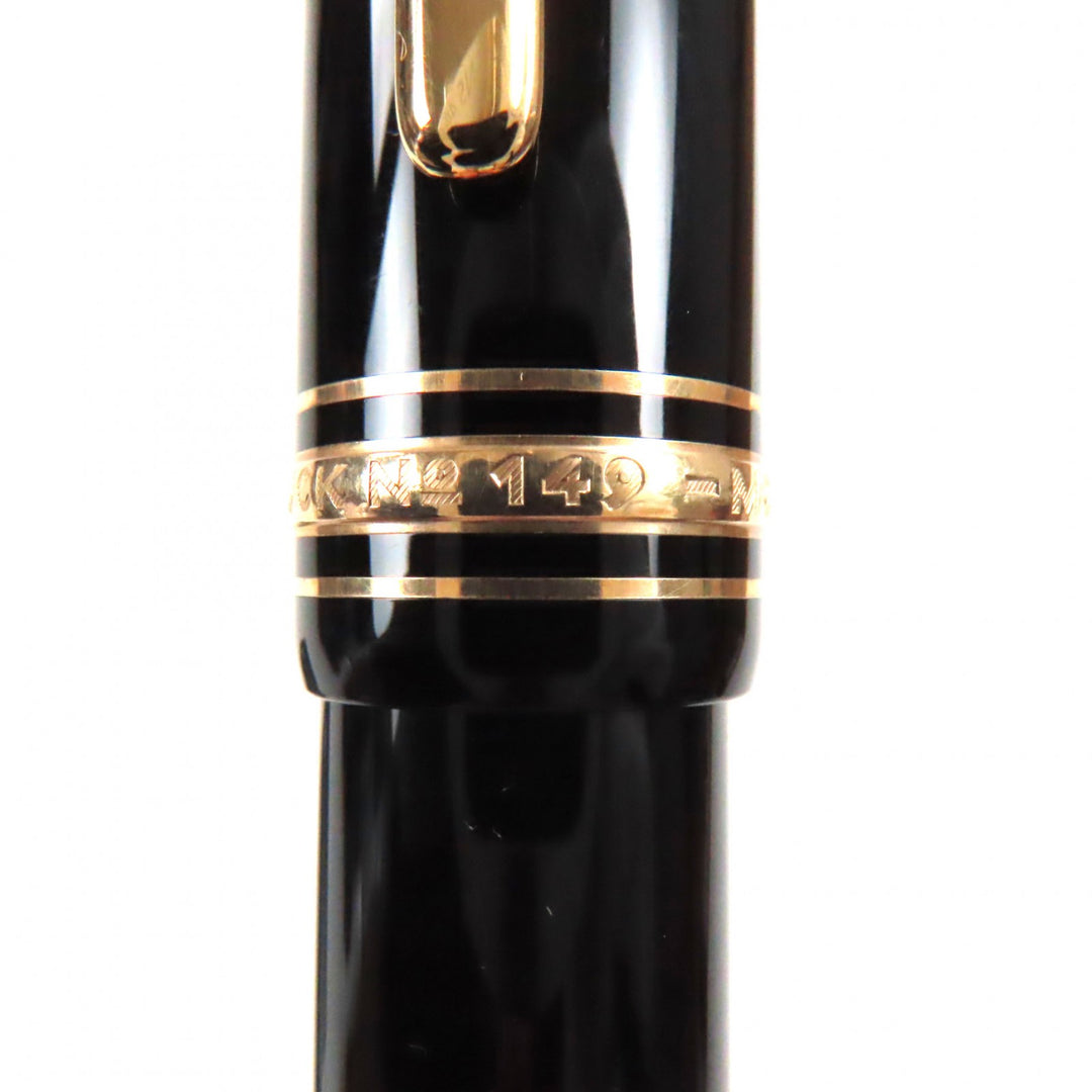 Excellent MONTBLANC fountain pen Meisterstck 149 white star Black gold 18K mens