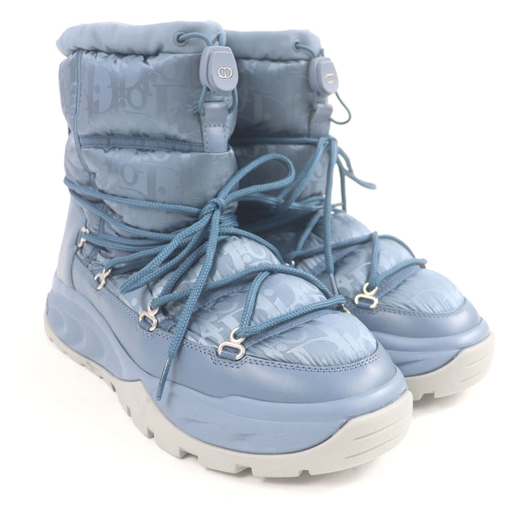 新品同様 DIOR Peter Doig ブーツ Oblique ライトブルー ナイロン メンズ 40