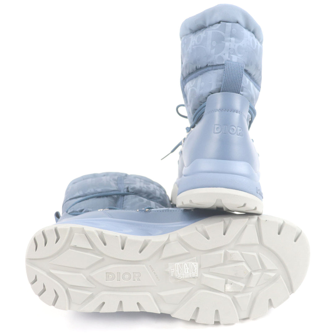 新品同様 DIOR Peter Doig ブーツ Oblique ライトブルー ナイロン メンズ 40