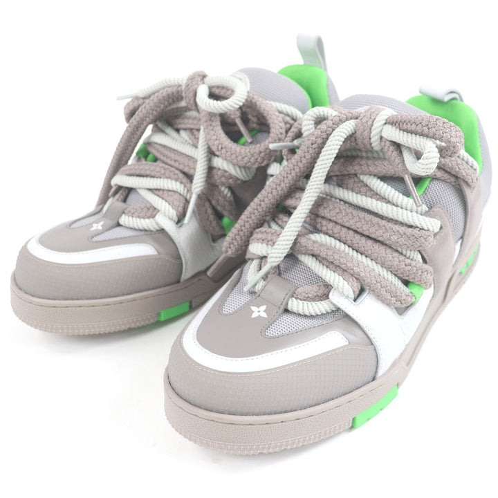 Excellent LOUIS VUITTON Low cut sneakers LV Skate Line gray leather mens 9.5