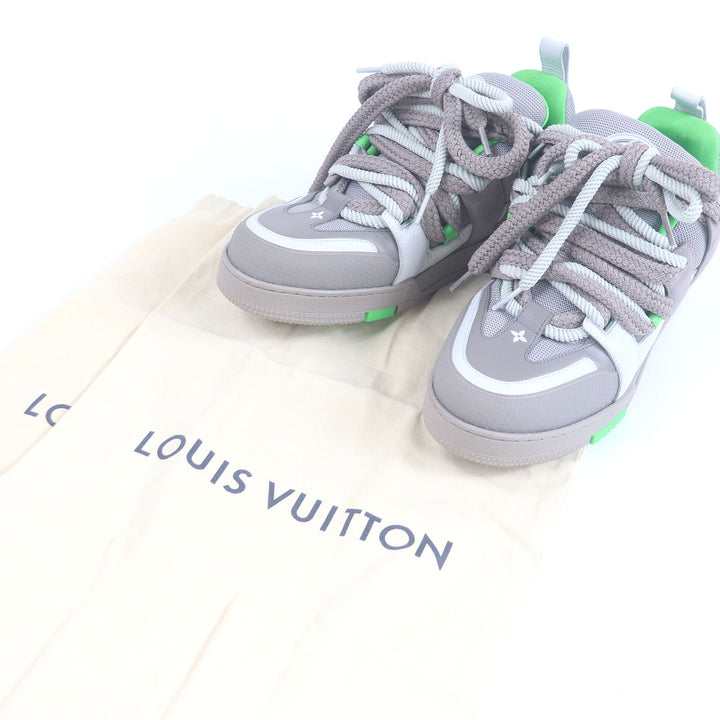 Excellent LOUIS VUITTON Low cut sneakers LV Skate Line gray leather mens 9.5