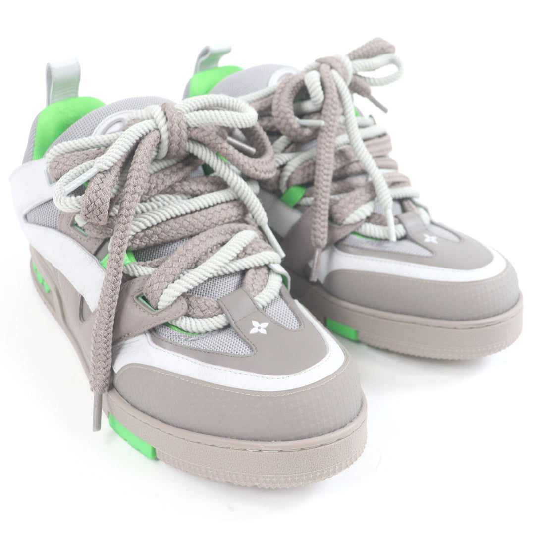 Excellent LOUIS VUITTON Low cut sneakers LV Skate Line gray leather mens 9.5