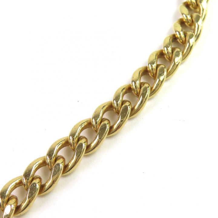 Great CHANEL Necklace COCO Mark Star Lame Pearl Choker Gold white Women C24C