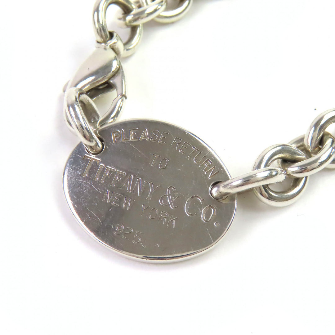 非常に良い TIFFANY&amp;Co. ネックレス オーバルタグネックレス チョーカー アクセサリー シルバー SV925 レディース