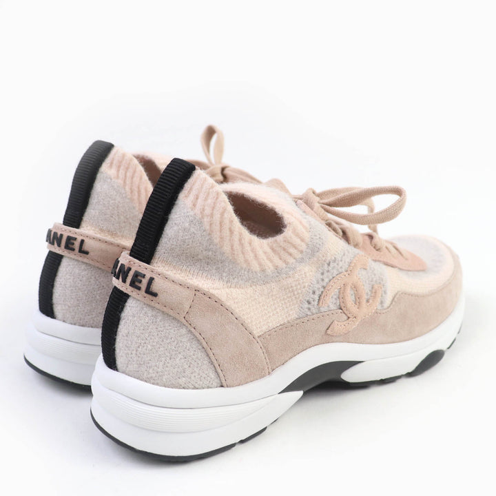 新品 CHANELsneakers COCO Mark Knit Socks ピンク ニット レディース 37 23B G38750