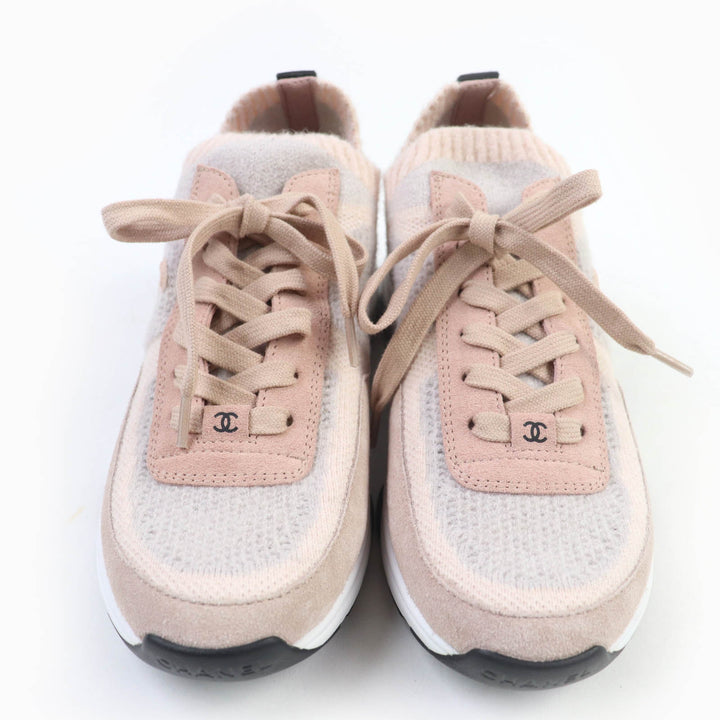 新品 CHANELsneakers COCO Mark Knit Socks ピンク ニット レディース 37 23B G38750