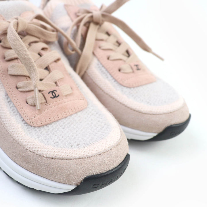 新品 CHANELsneakers COCO Mark Knit Socks ピンク ニット レディース 37 23B G38750