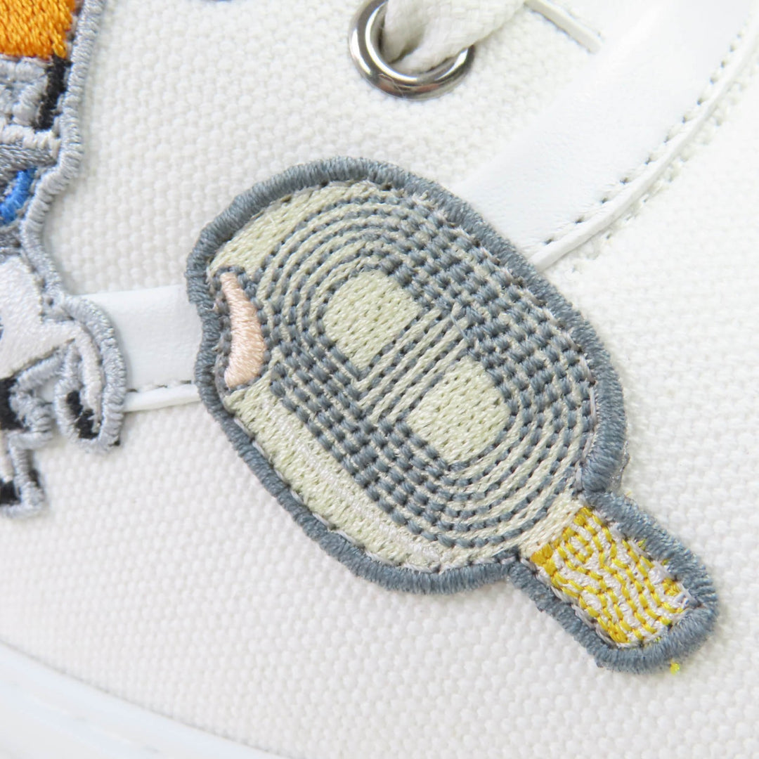 新品 HERMES スニーカー イノセント 刺繍パッチ ホワイト キャンバス レディース 38.5