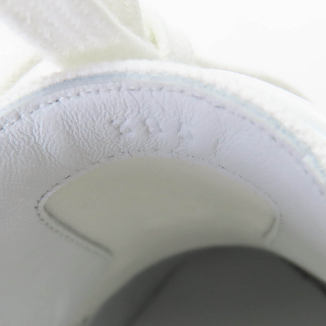 Pristine HERMES sneakers Innocent embroidered patches white canvas Women 38.5