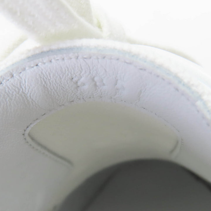 Pristine HERMES sneakers Innocent embroidered patches white canvas Women 38.5