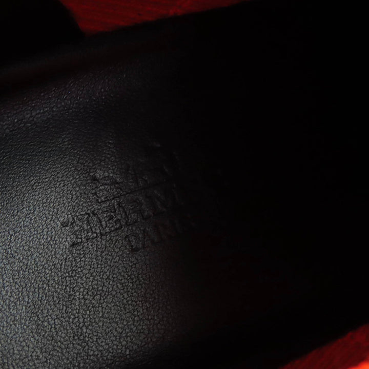 HERMES スニーカー デュエル ロゴデザイン レースアップ レザー インディゴ レディース 37