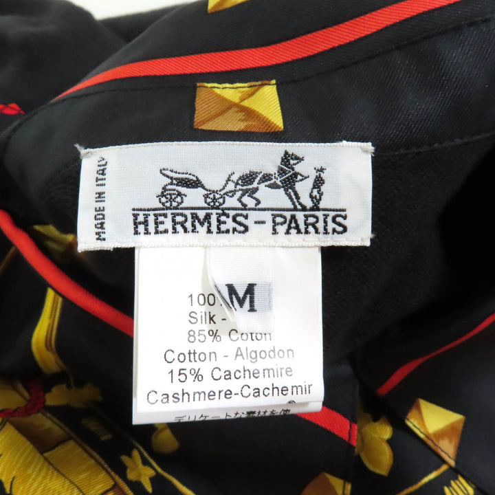 Excellent HERMES polo shirt LES CLES THE KEYS RARE Cashmere blend silk M