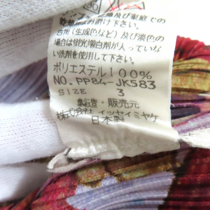 PLEATS PLEASE シャツ ピオニー 転写プリント プリーツ レディース 3 PP84-JK583 美品