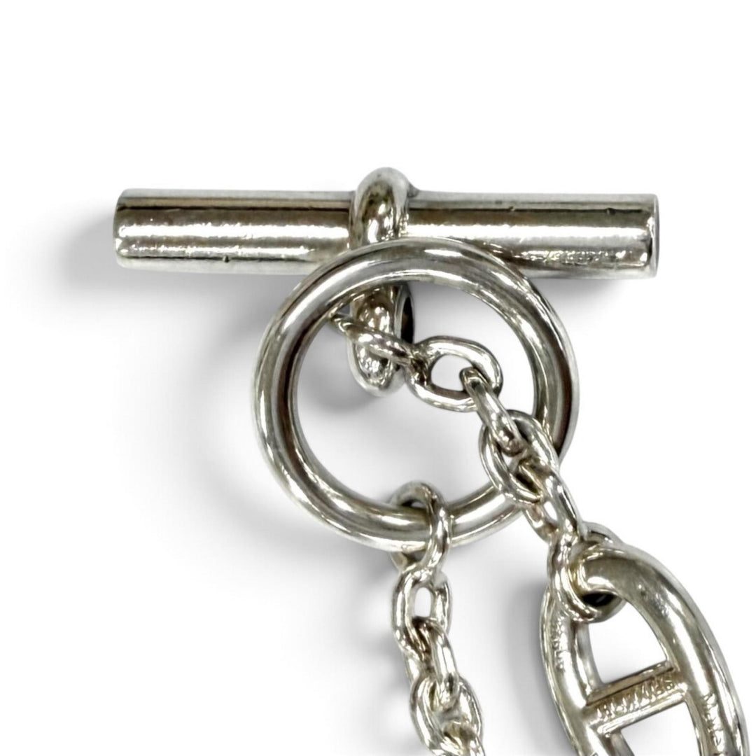 Great HERMES Necklace Chaine d'Ancre Farandole Long Silver AG925 Women