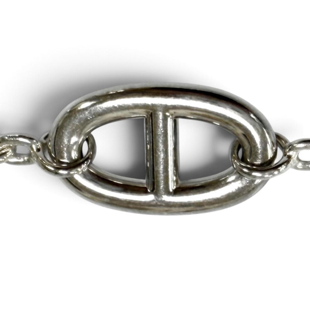 Great HERMES Necklace Chaine d'Ancre Farandole Long Silver AG925 Women