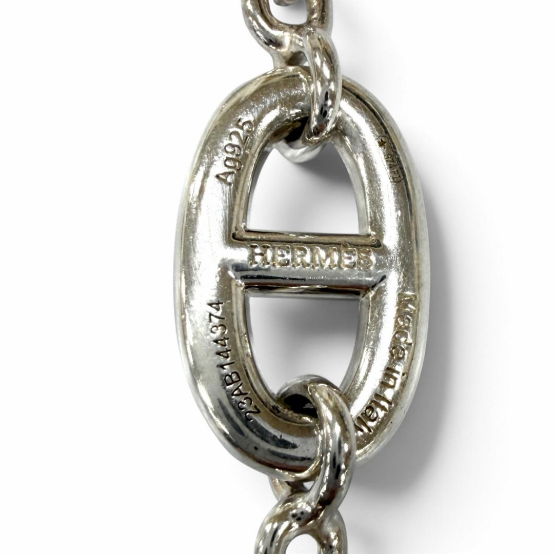 Great HERMES Necklace Chaine d'Ancre Farandole Long Silver AG925 Women
