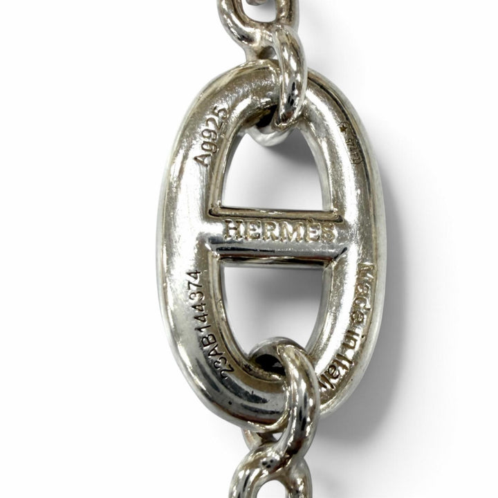 Great HERMES Necklace Chaine d'Ancre Farandole Long Silver AG925 Women
